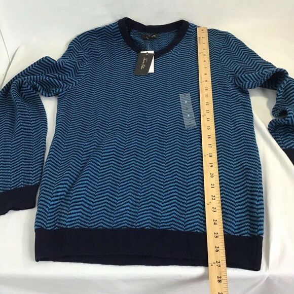 New Tasso Elba Pullover Sweater Merino Wool Blend Peacock Teal Blue Men's Small - Picture 6 of 6